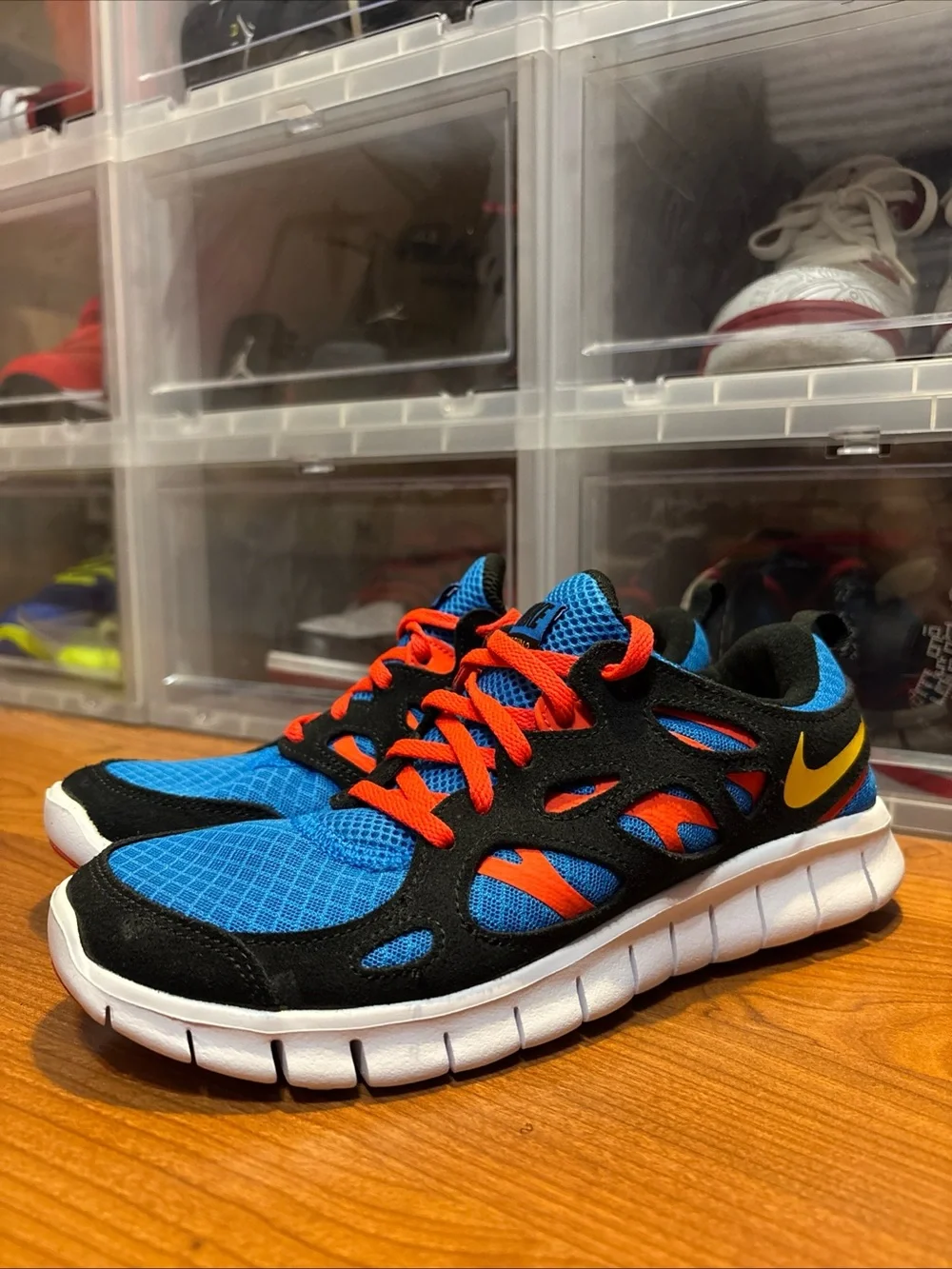 Nike Free Run RN 2 GS Black Multi DX1788-001 Running Shoes Sz 7Y/8.5W NWOB